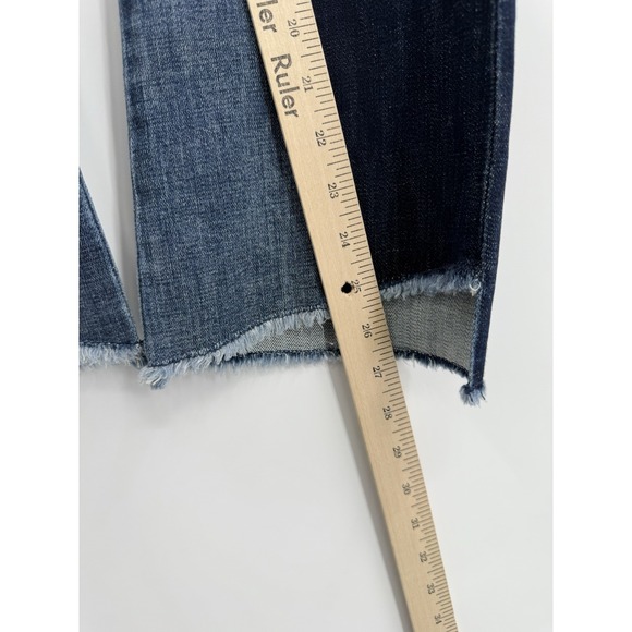 Cabi Jeans Womens 6 Blue High Low Crop Two Tone Stripe #6281 - Picture 7 of 9